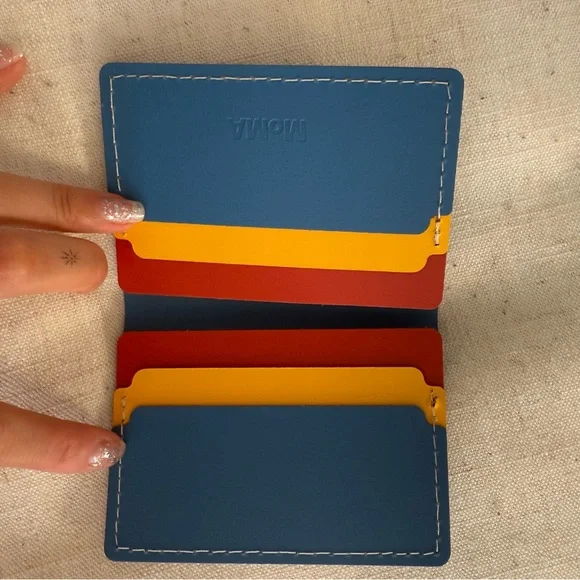 MoMA Primary Colors Recycled Leather Card Holder Wallet (2000) - Picture 5 of 10